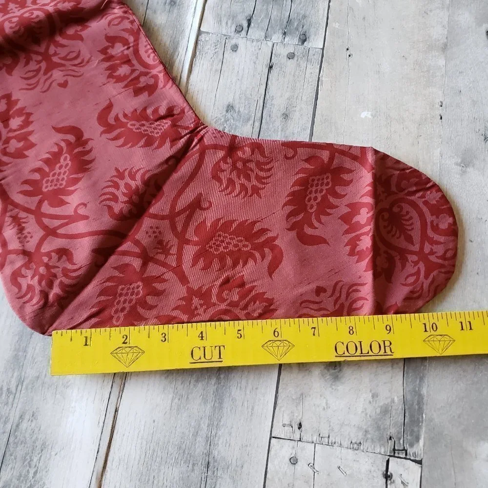 Restoration Hardware (set of 2) Red Thai Silk Christmas Stockings